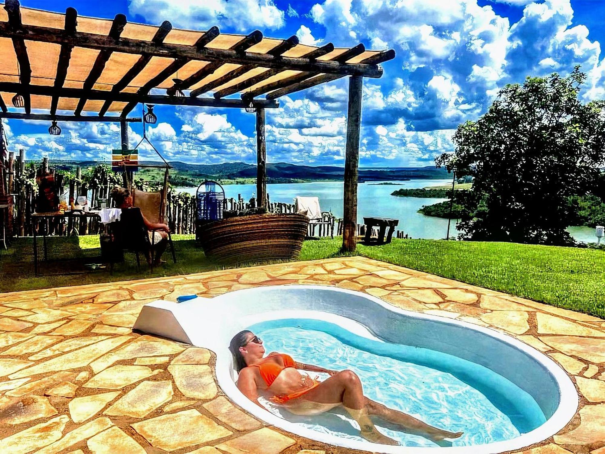 Chale Mirante, Piscina, Cachoeira, Lago E Vista Espetacular Alexania Екстер'єр фото